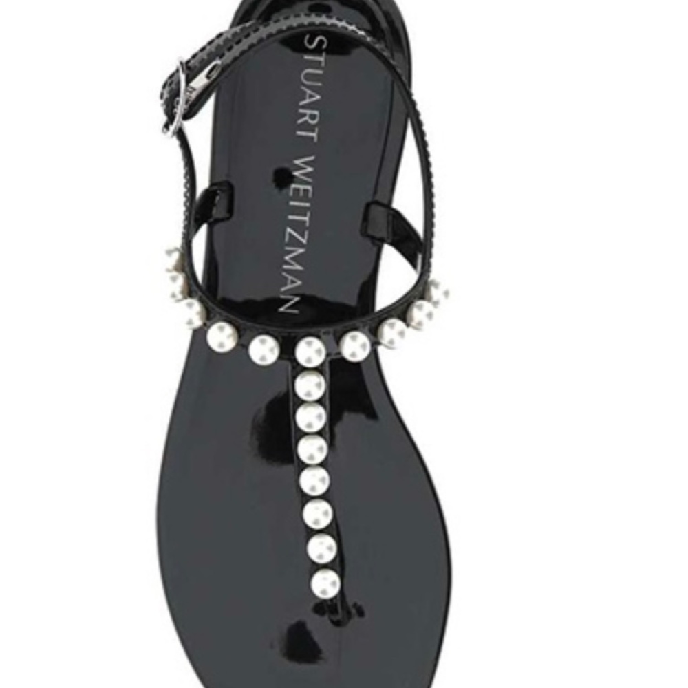 Stuart Weitzman Goldie Pearl thong sandals